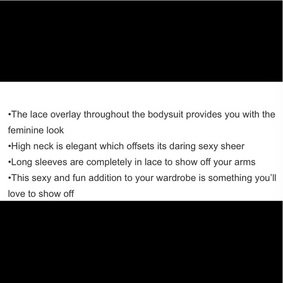 🖤⭐️HPx2🔥1 SM left•Black High Neck Lace Bodysuit - Picture 4 of 7